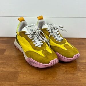 Anthropologie Oncept Tokyo brooklyn yellow multi sneakers size 7.5 comfort shoe